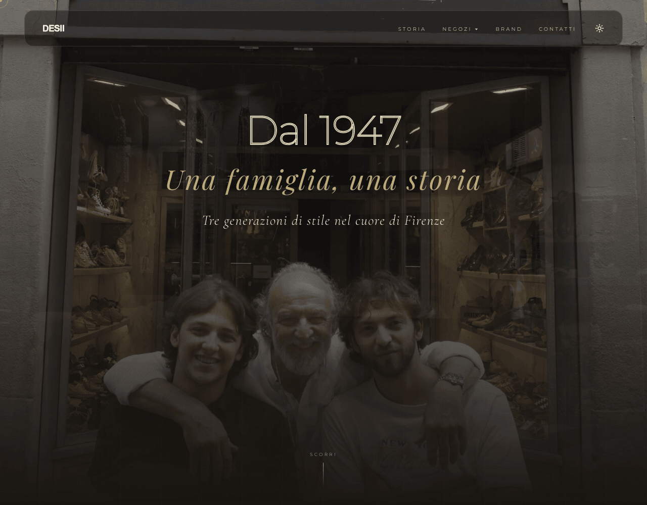Screenshot desktop del sito Desii