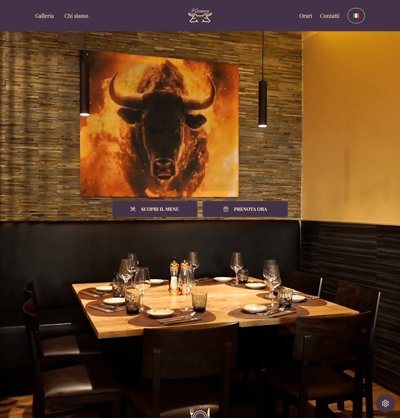 Screenshot desktop del sito I Carnivori