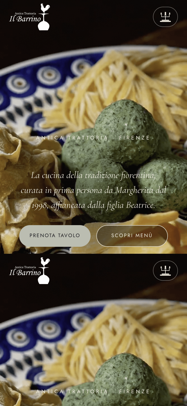 Screenshot mobile del sito Il Barrino