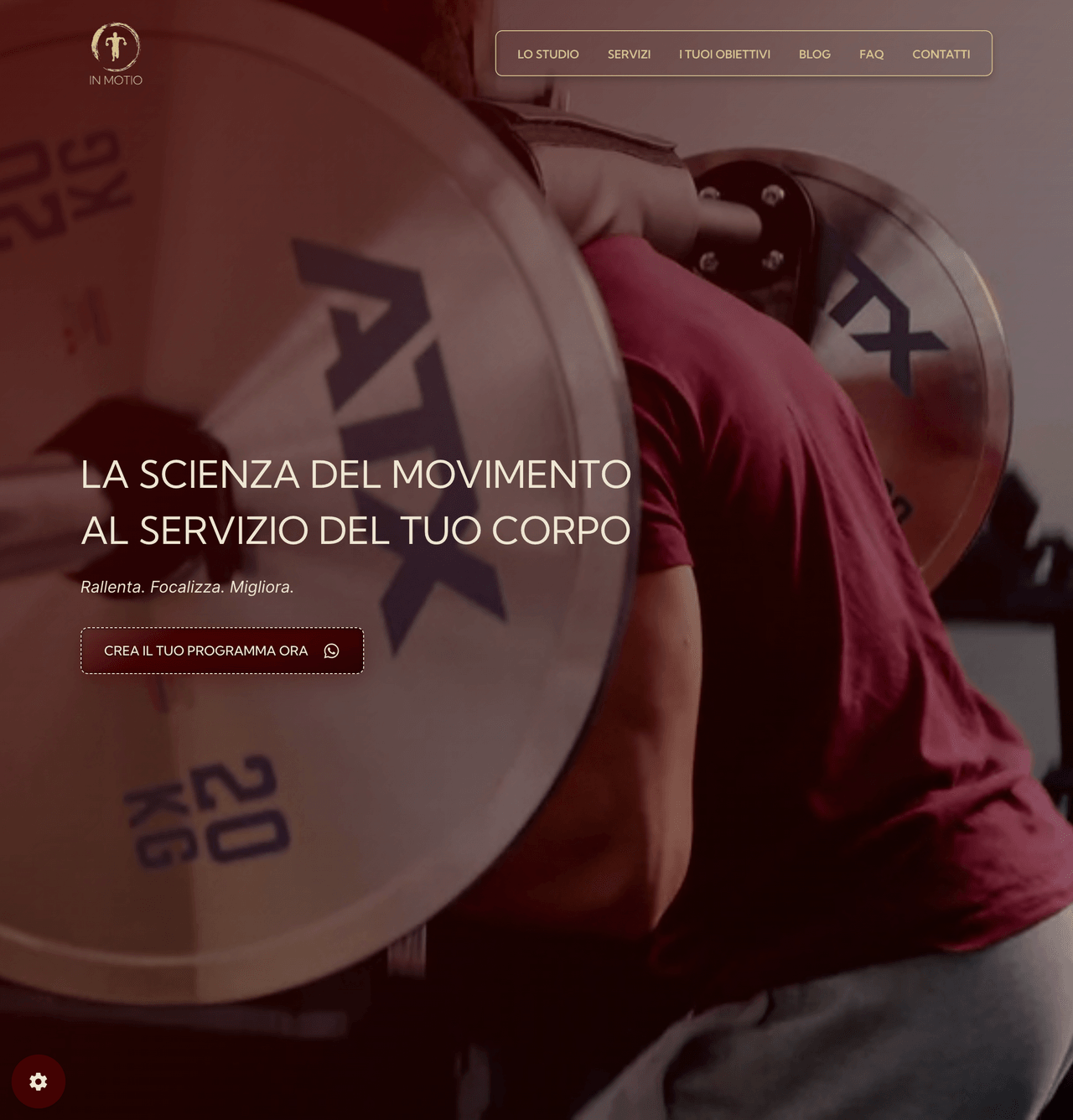 Screenshot desktop del sito In Motio