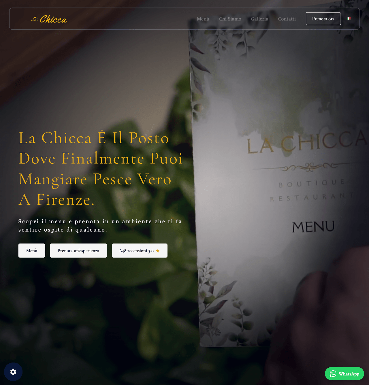 Screenshot desktop del sito La Chicca