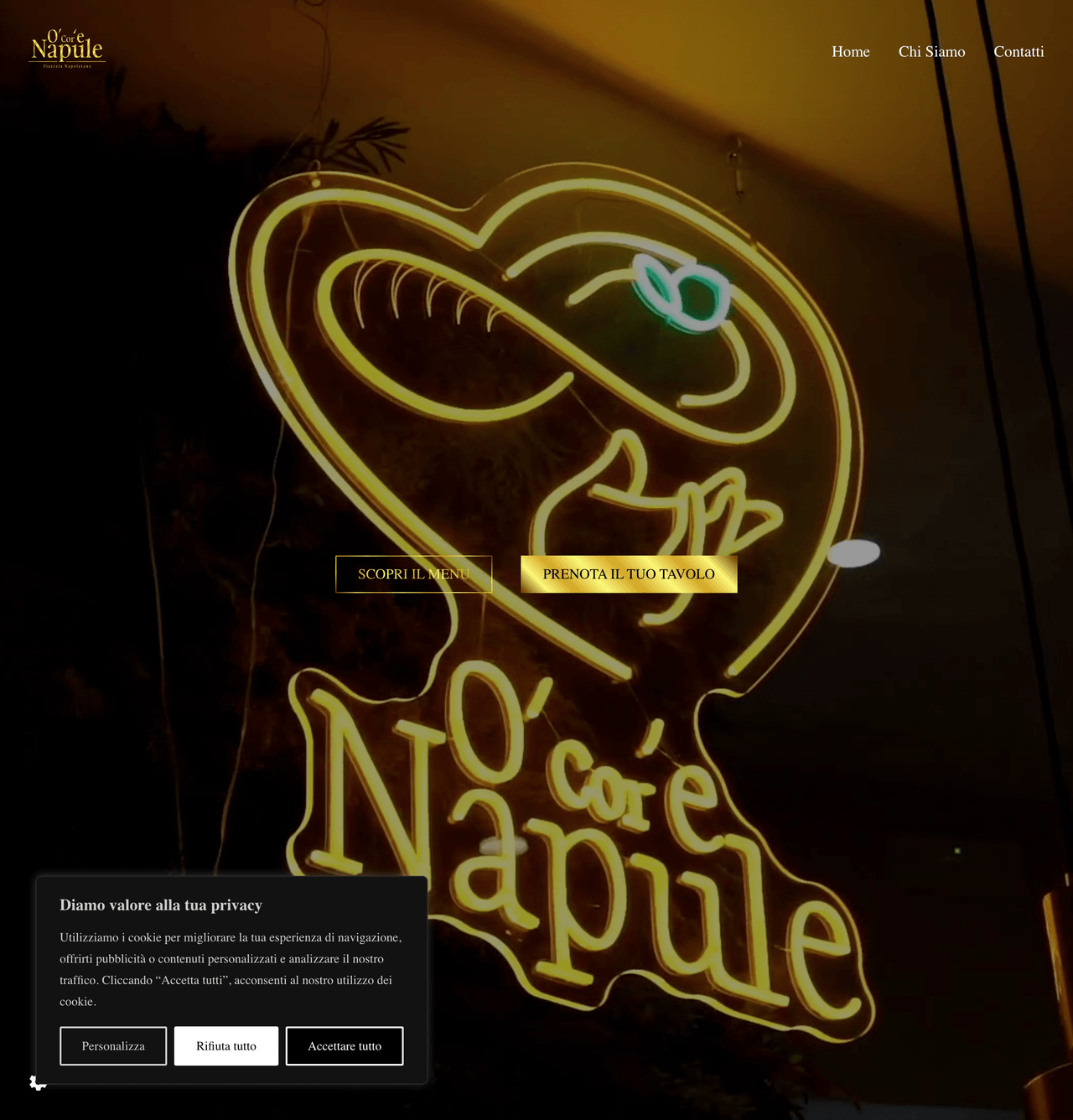 Screenshot desktop del sito O'Cor 'e Napule