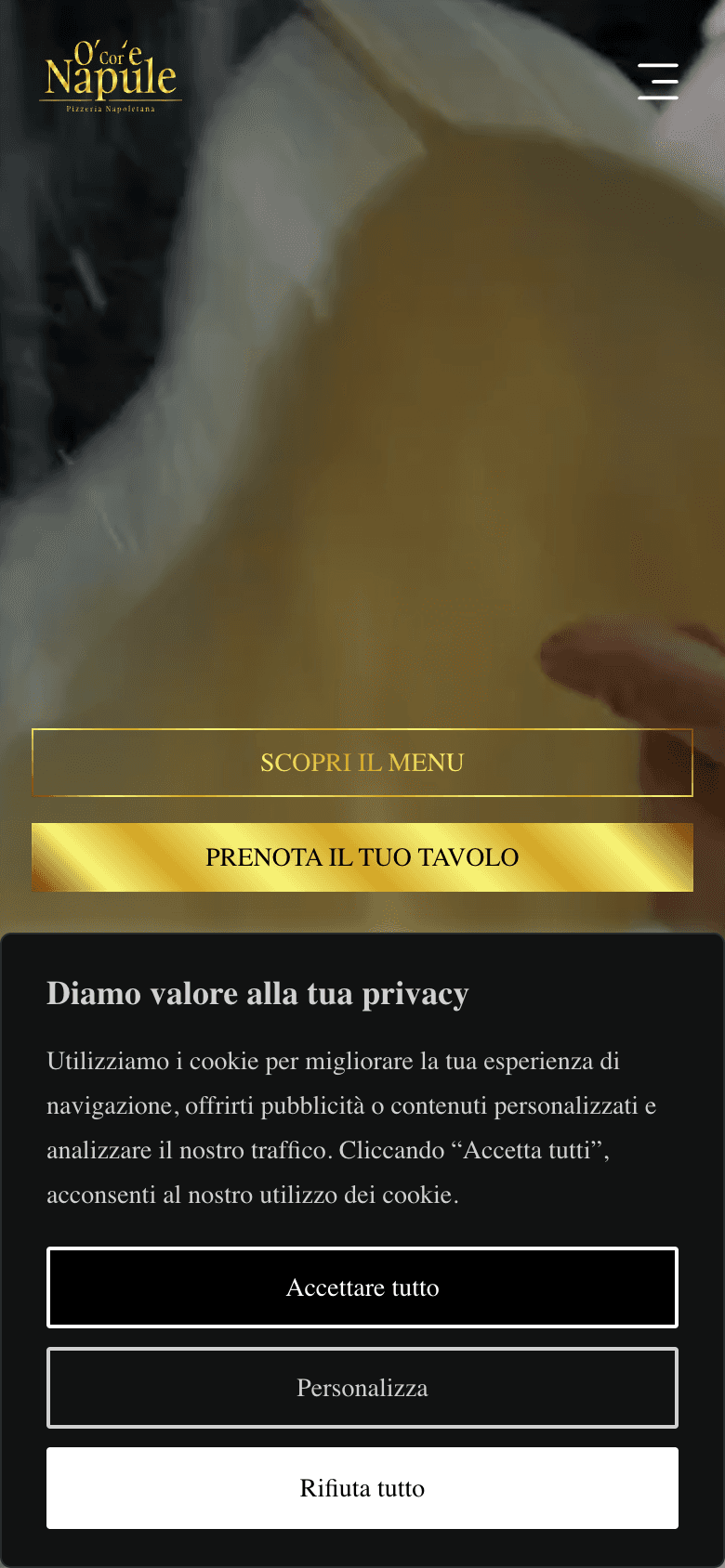 Screenshot del sito O'Cor 'e Napule